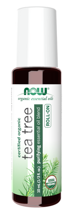 NOW SOLUTIONS Purifying Essential Oil Blend - Organic Tea Tree Oil Roll On